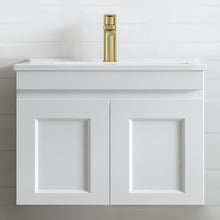 Hampton 600mm Satin White Wall Hung Single Vanity